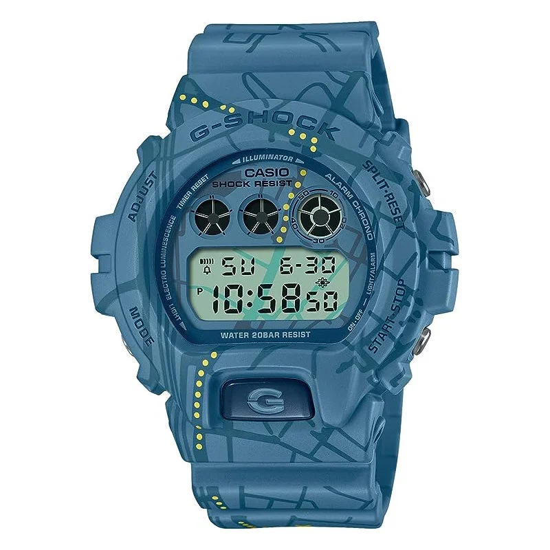 Unisex Extra Large Style Watches-Casio G-Shock Men's Blue Watch DW-6900SBY-2ER
