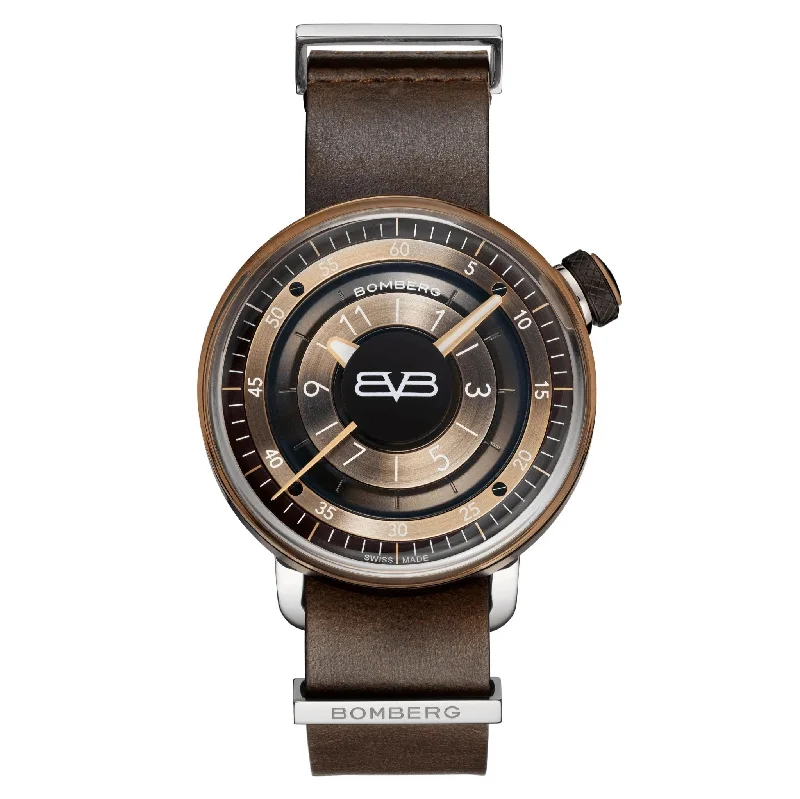 Men's Swiss Monogrammed Edition-Bomberg Men's Watch BB-01 Black PVD Brown CT43H3PBA.04-1.9
