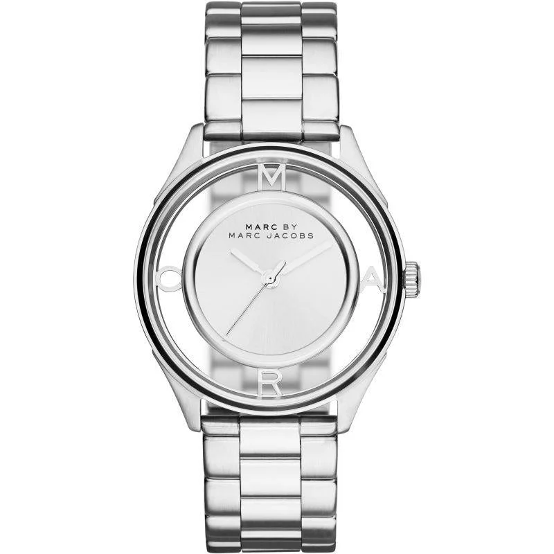 Men's Birthday Slim Watches-Marc Jacobs MBM3412 Ladies Tether Silver Watch