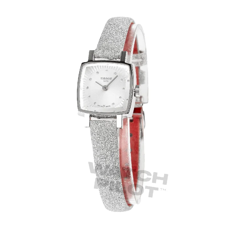 Men's Swiss Watch Digital Edition-Tissot Lovely Square Festive Ladies Silver Watch T0581091703602