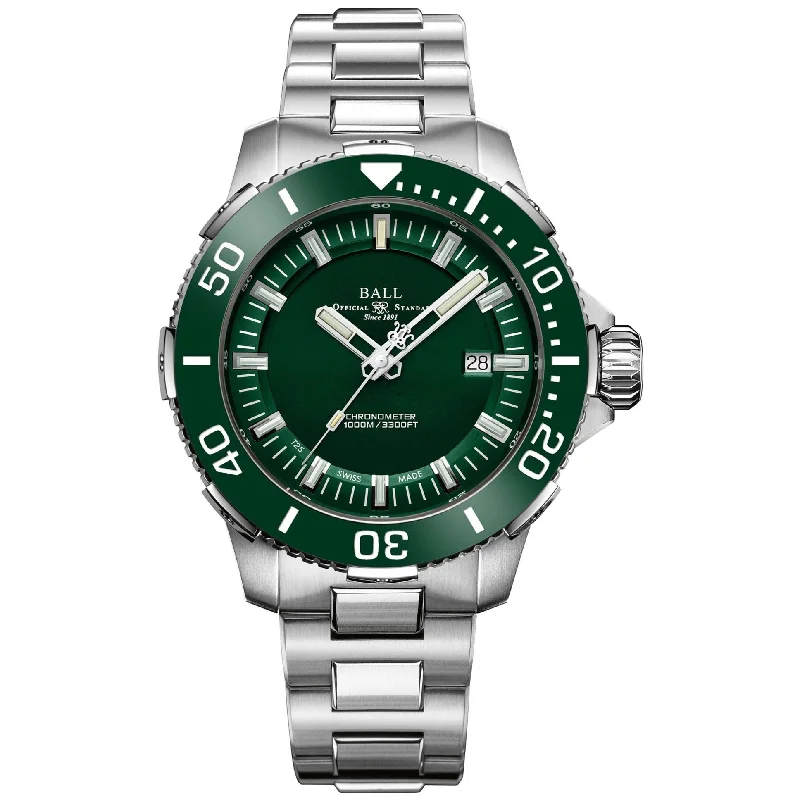 Men's Swiss Quartz Movement Edition-Ball Engineer Hydrocarbon Deep QUEST Ceramic Men's Green Watch DM3002A-S4CJ-GR Men's Swiss Quartz Movement Edition-Ball Engineer Hydrocarbon Deep QUEST Ceramic Men's Green Watch DM3002A-S4CJ-GR