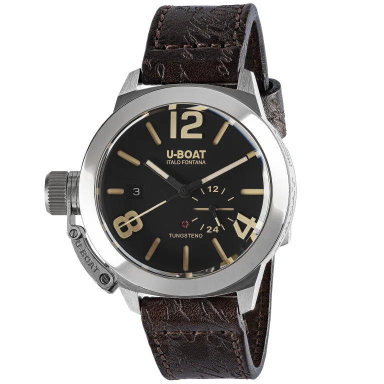 Men's Minimalist Design Men's Watches-U-Boat 8893 Classico 42mm Tungsten BK Men's Watch