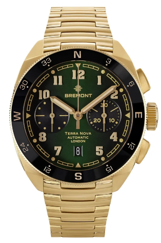 Men's Swiss Made Style Dress Watches-Bremont Terra Nova 42.5mm Chronograph Bronze TN42-CHR-BZ-GN-B