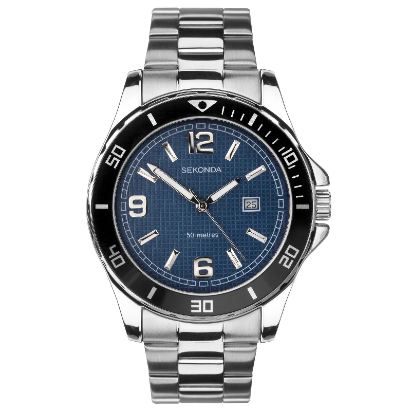 Men's Stylish Dress Watches-Sekonda 1512 Men's Blue Montres Watch