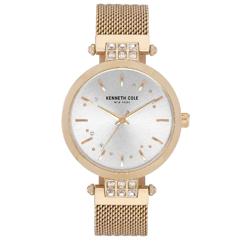 Men's Automatic Dress Watches-Kenneth Cole Ladies Gold Watch KC50960004