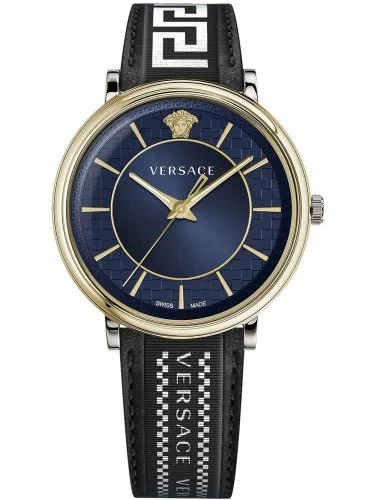 Men's Swiss Everyday Wear Edition-Versace Men's Watch V-Circle Blue Gold VE5A01821
