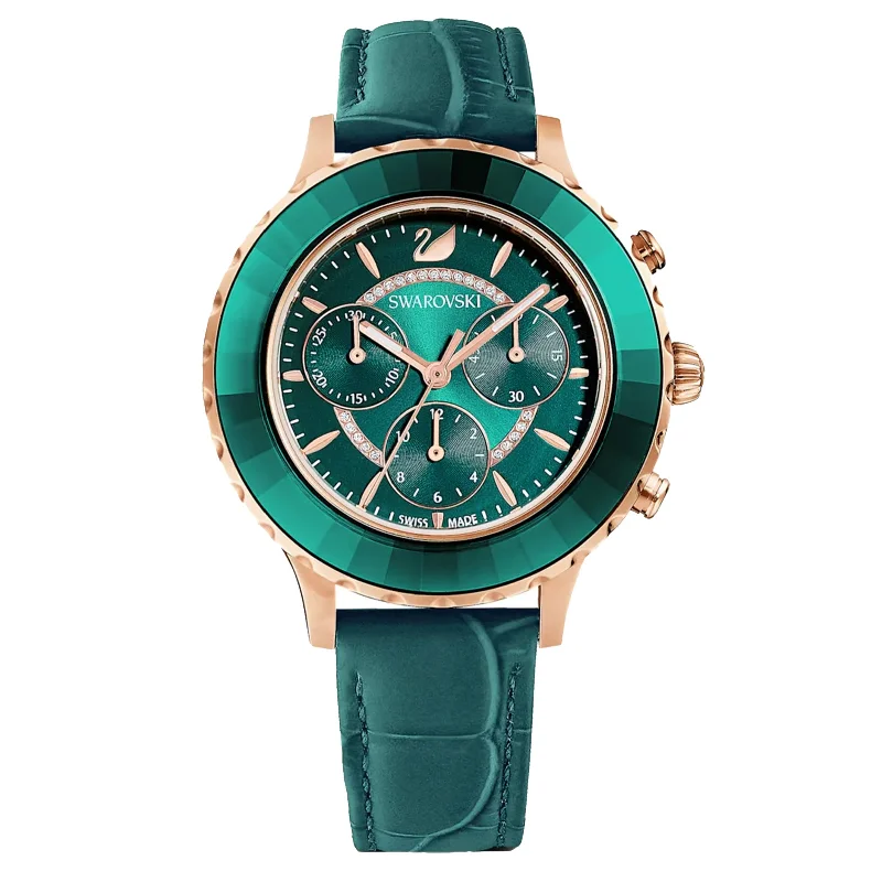 Men's Swiss Watch Autumn Edition-Swarovski Watch Octea Lux Chrono Green 5452498