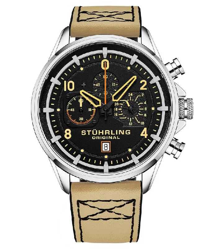 Men's Field Watches European Made Edition-Volda 929 Aviator 45mm Quartz Watch