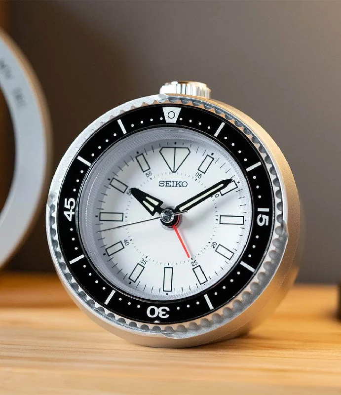Quartz Movement Wall Clocks-Mai Modern Rotating Bezel Alarm Clock