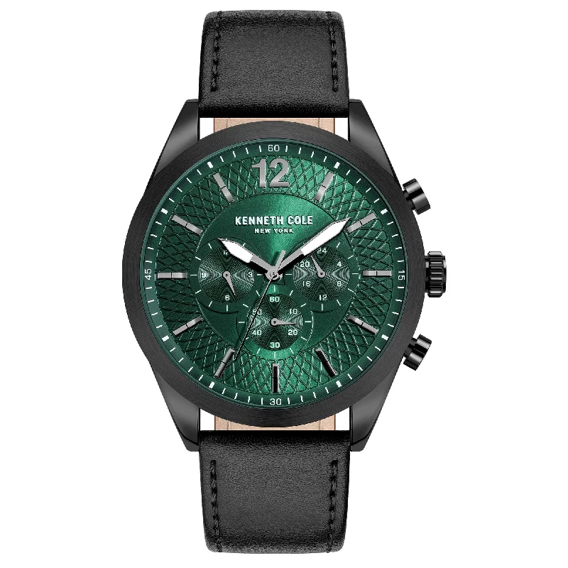 Men's Mechanical Dress Watches-Kenneth Cole Men's Black Watch KC51085002
