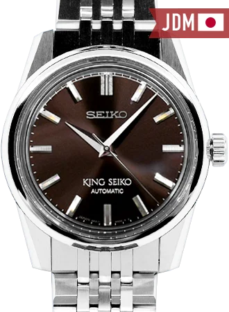 Men's Sophisticated Dress Watches-King Seiko Mechanical Automatic Tobacco Brown Ref. SDKS007