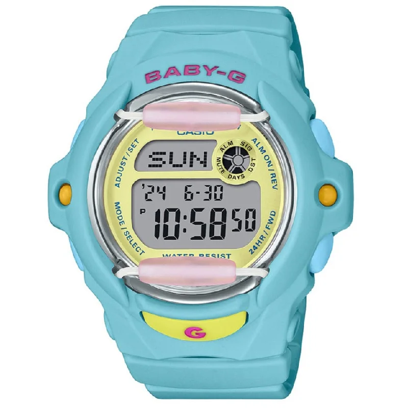 Unisex Hand-Wound Watches-Casio G-Shock Playful Beach Ladies Blue Watch BG-169PB-2ER