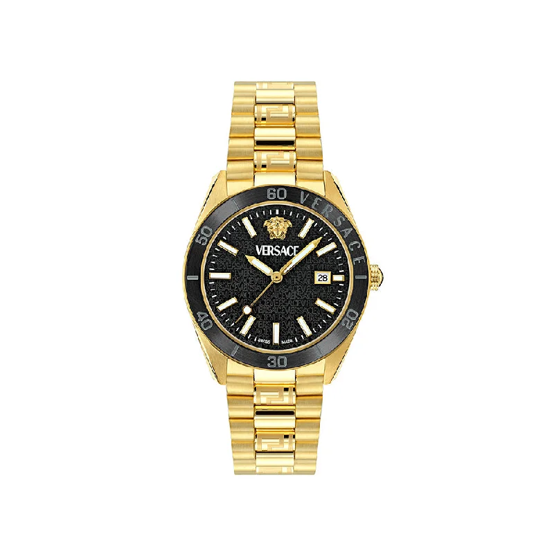 Men's Swiss Seasonal Edition-Versace Timeless V. Dome Men's Gold Watch VE8E00624