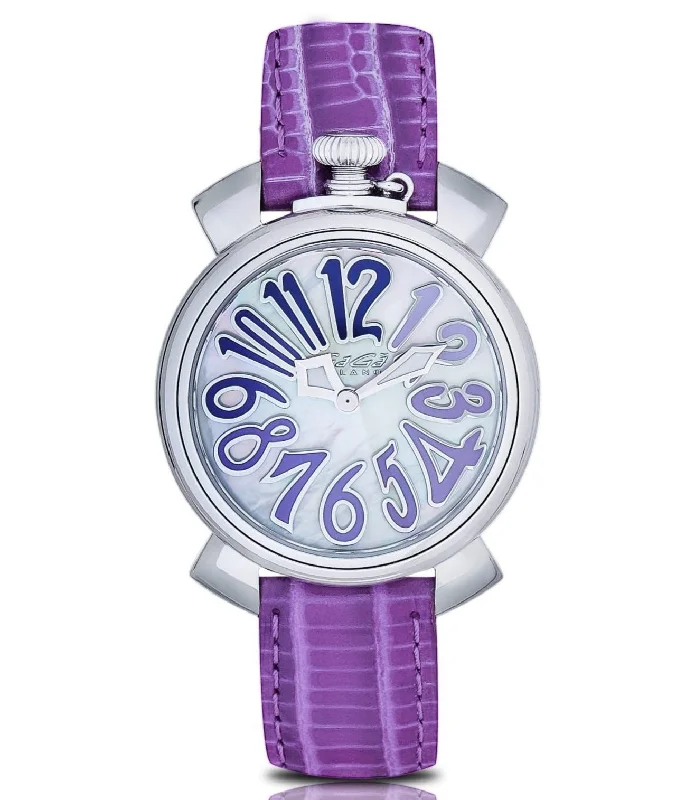 Men's Swiss Engraved Edition-GaGà Milano Ladies Watch Manuale 35mm Steel Purple