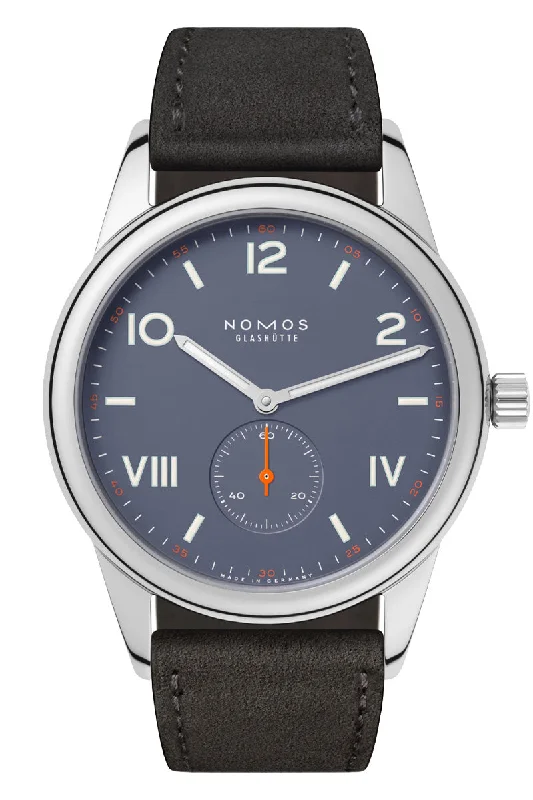 Men's Round Case Design Dress Watches-Nomos Glashütte Club Campus 38 Blue Purple 730