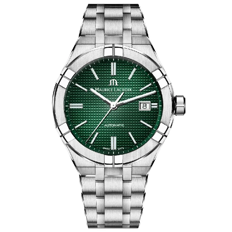 Men's Swiss Engagement Edition-Maurice Lacroix Men's Green Aikon Automatic Watch AI6008-SS002-630-1 Men's Swiss Engagement Edition-Maurice Lacroix Men's Green Aikon Automatic Watch AI6008-SS002-630-1