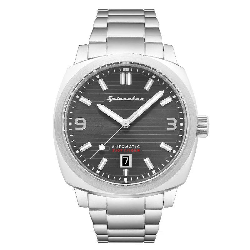 Men's Christmas Gift Dress Watches-Spinnaker Men's Grey Hull Bracelet Watch SP-5073-11