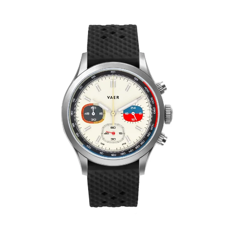 Men's Chronograph Watches with Enhanced Visibility -RS1 Rally Chronograph - Cream 40mm