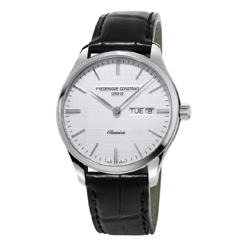 Men's Fashionable Style Men's Watches-Frederique Constant Watch Men's Classic Black Leather FC-225ST5B6