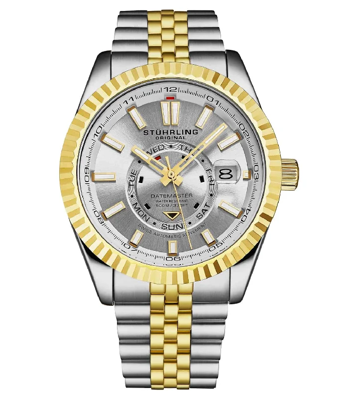 Silver Dial/ Silver and Gold Strap/ Gold Bezel
