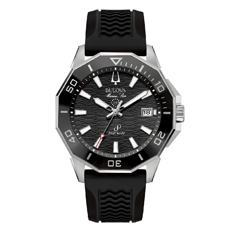 Men's Spring Style Sports Watches-Orologio Bulova 96B432 Sub Marine Star Ceramic nero gomma