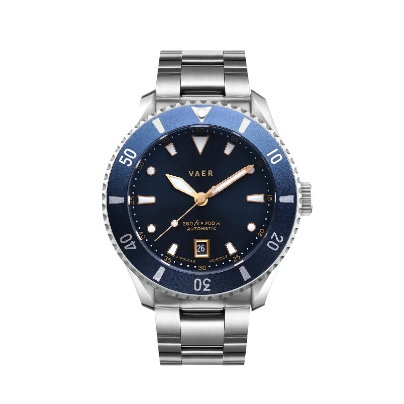 Men's Dive Watches with High-Performance Design -D5 Meridian Navy - USA Auto 42mm