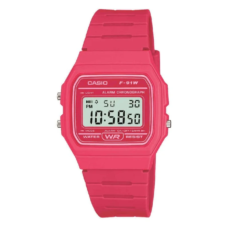 Men's Medium Size Style Men's Watches-Casio Watch Classic Sports Digital Pink F-91WC-4ADF Men's Medium Size Style Men's Watches-Casio Watch Classic Sports Digital Pink F-91WC-4ADF