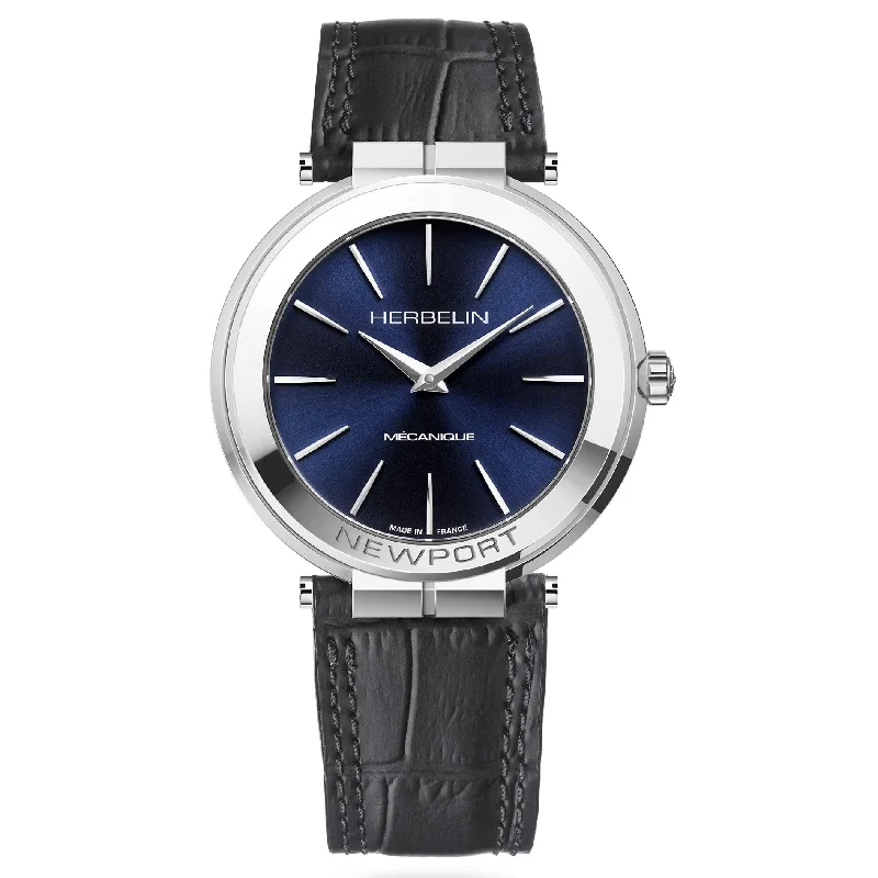 Men's Swiss Winter Edition-Herbelin Newport Slim Mechanical Men's Blue Watch 1222/AP15 Men's Swiss Winter Edition-Herbelin Newport Slim Mechanical Men's Blue Watch 1222/AP15