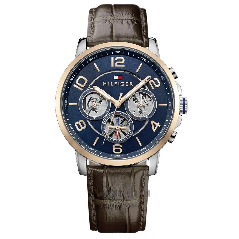 Men's Swiss Made Style Dress Watches-Tommy Hilfiger 1791290 Men's Keagan Brown Watch