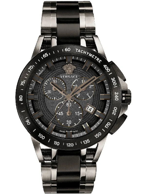 Men's Swiss Watch Outlet-Versace Men's Watch Sport Tech 45mm Black Bracelet VE3E00921