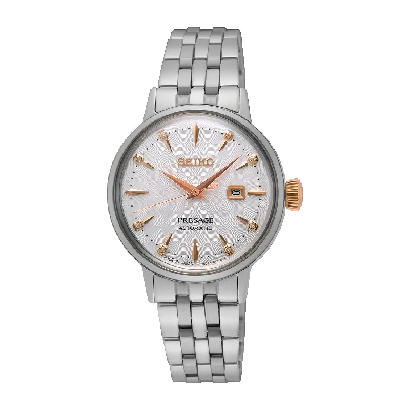 Women's Mechanical Watch Formal Event Edition-Orologio Seiko Presage donna SRE009J1 silver e oro rosa