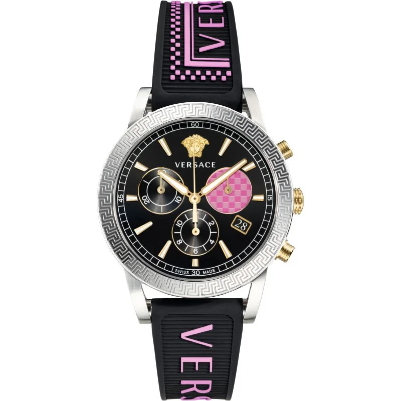 Men's Swiss Romantic Dinner Edition-Versace Watch Sport Tech Chronograph Pink VELT00619
