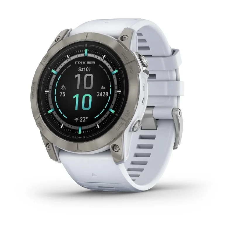 Men's Winter Style Men's Sports Watches-Orologio Garmin Epix Pro Sapphire 51mm Titanium Whitestone 010-02804-11 Men's Winter Style Men's Sports Watches-Orologio Garmin Epix Pro Sapphire 51mm Titanium Whitestone 010-02804-11