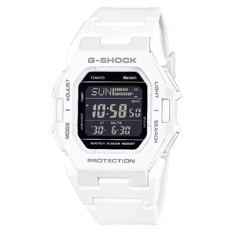 Men's Digital Style Men's Sports Watches-Orologio G-Shock GD-B500-7ER bianco con bluetooth e contapassi