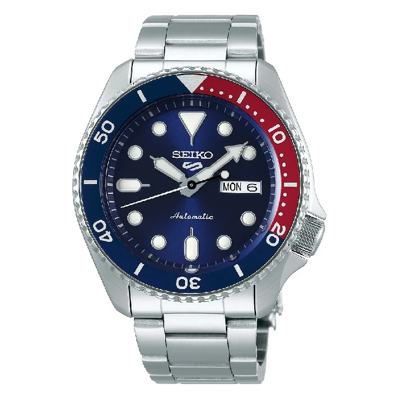Men's Romantic Dinner Style Men's Sports Watches-Orologio uomo Seiko 5 sports SRPD53K1 blu e rosso Men's Romantic Dinner Style Men's Sports Watches-Orologio uomo Seiko 5 sports SRPD53K1 blu e rosso