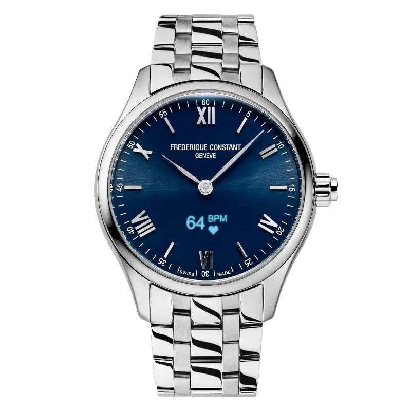 Men's Swiss Romantic Dinner Edition-Frederique Constant Watch Men's Vitality Smartwatch Blue FC-287N5B6B