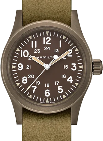 Men's Screw-Down Caseback Field Watches-Khaki Field Mechanical Handwinding Earth Brown 38 - Leather Ref. H69449861 Men's Screw-Down Caseback Field Watches-Khaki Field Mechanical Handwinding Earth Brown 38 - Leather Ref. H69449861