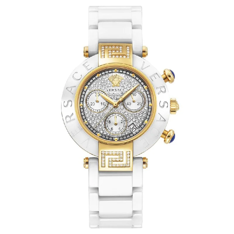 Men's Swiss Watch Engagement Edition-Versace Reve Chronograph Ladies' White Diamond Watch 95CCP11D01FSC01