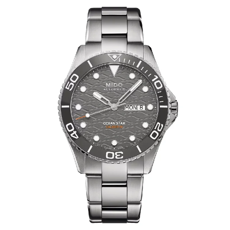 Men's Date Night Style Sports Watches-Orologio Mido Ocean Star 200C quadrante e ghiera ceramica antracite