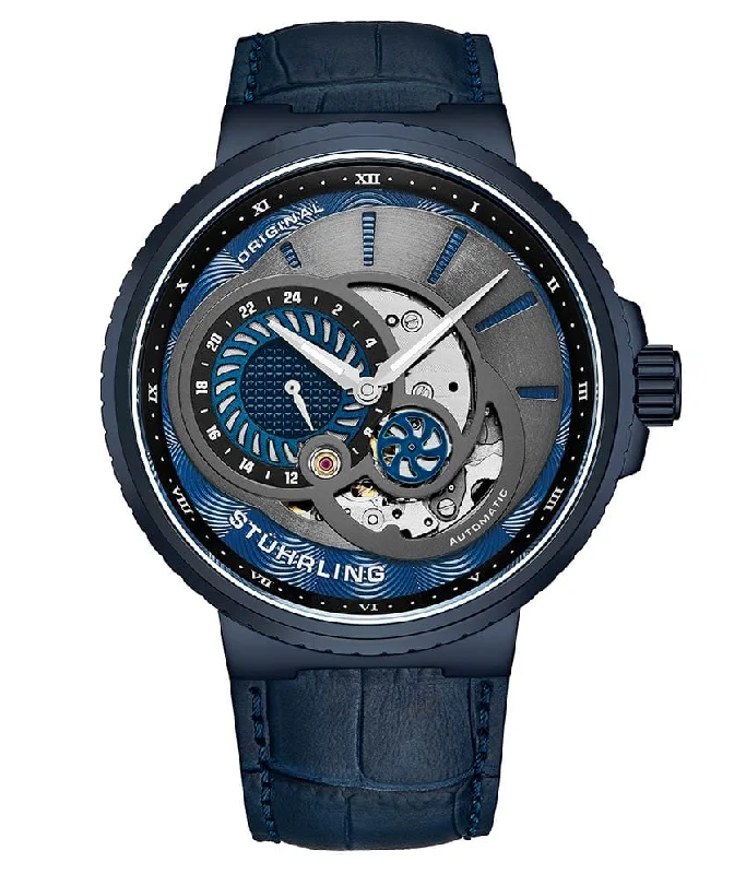 Grey Dial / Blue Case / Blue Leather Strap Blue Tang Buckle