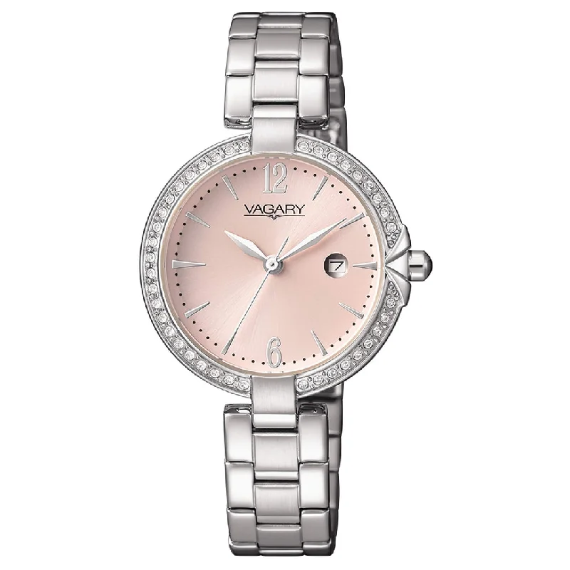 Women's Engraved Style Women's Mechanical Watches-Orologio Vagary da donna IU3-215-93 rosa lunetta zirconi Women's Engraved Style Women's Mechanical Watches-Orologio Vagary da donna IU3-215-93 rosa lunetta zirconi