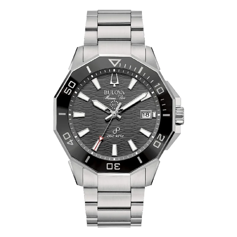 Men's Winter Style Sports Watches-Orologio Bulova 96B434 Sub Marine Star Ceramic antracite acciaio