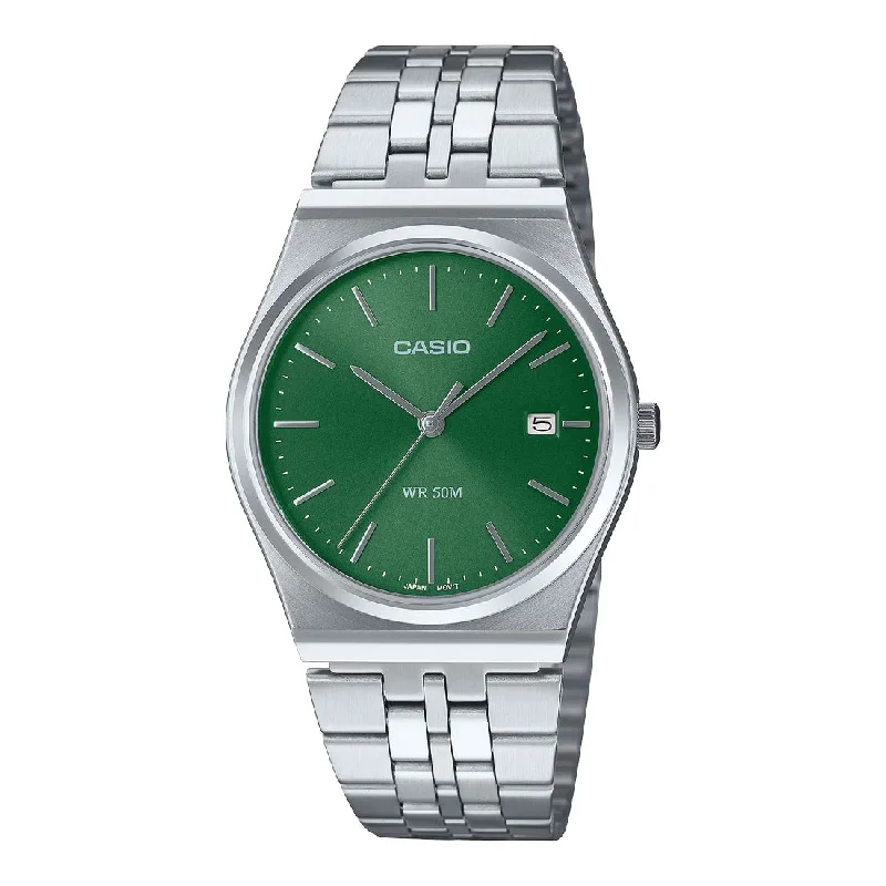 Women's Mechanical Watch Deals-Orologio Casio MTP-B145D-3AVEF unisex quadrante verde