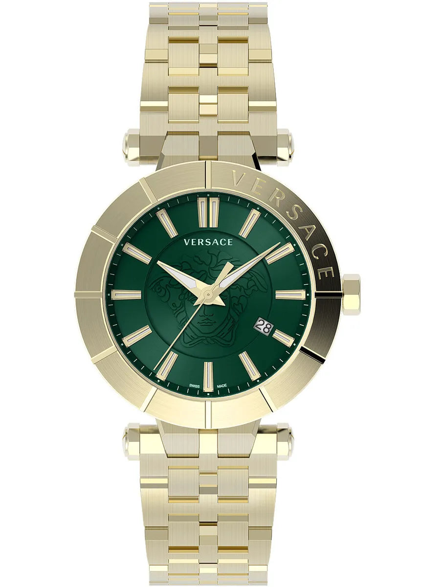 Men's Swiss Handmade Edition-Versace Men's Watch V-Race 43mm Green Bracelet VE2B00621