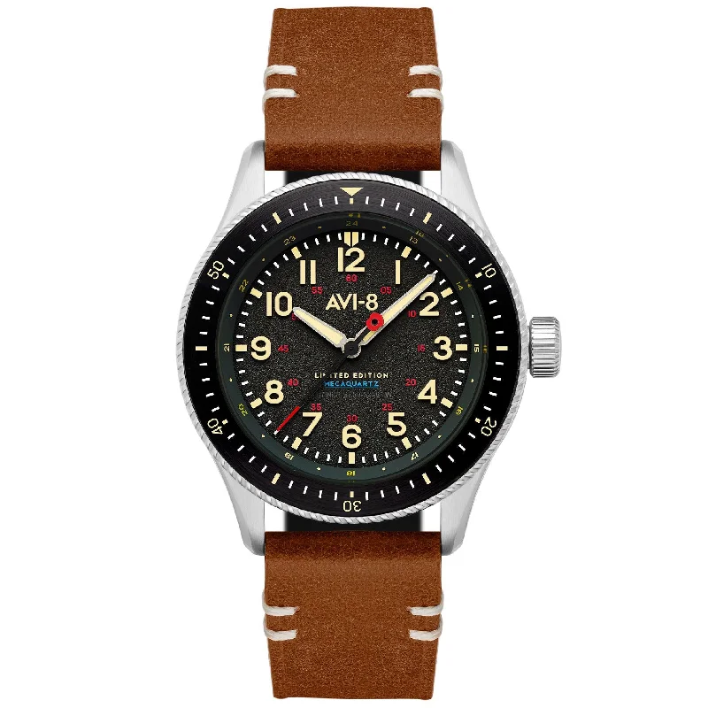 Men's Asian Made Dress Watches-AVI-8 Flyboy Royal British Legion Falklands Black Watch AV-4099-RBL01