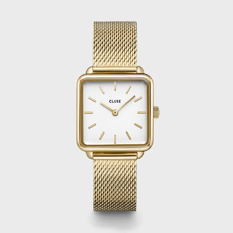 Women's Solar Powered Design Mechanical Watches-La Tétragone Watch Mesh, White, Gold Colour Women's Solar Powered Design Mechanical Watches-La Tétragone Watch Mesh, White, Gold Colour