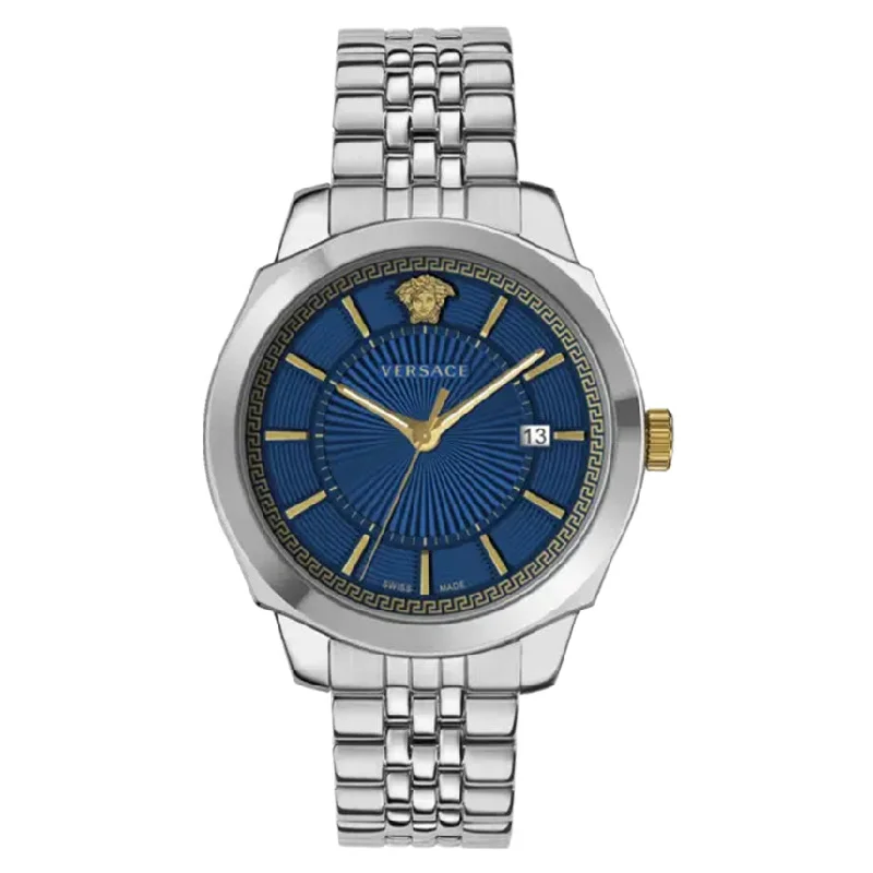 Men's Classic Watch Warranty-Versace Men's Watch Icon Classic Blue Bracelet VEV901523
