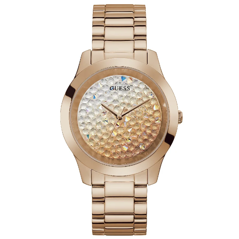 Men's Tonneau Case Style Dress Watches-Guess GW0020L3 Ladies Rose Gold Crush Watch