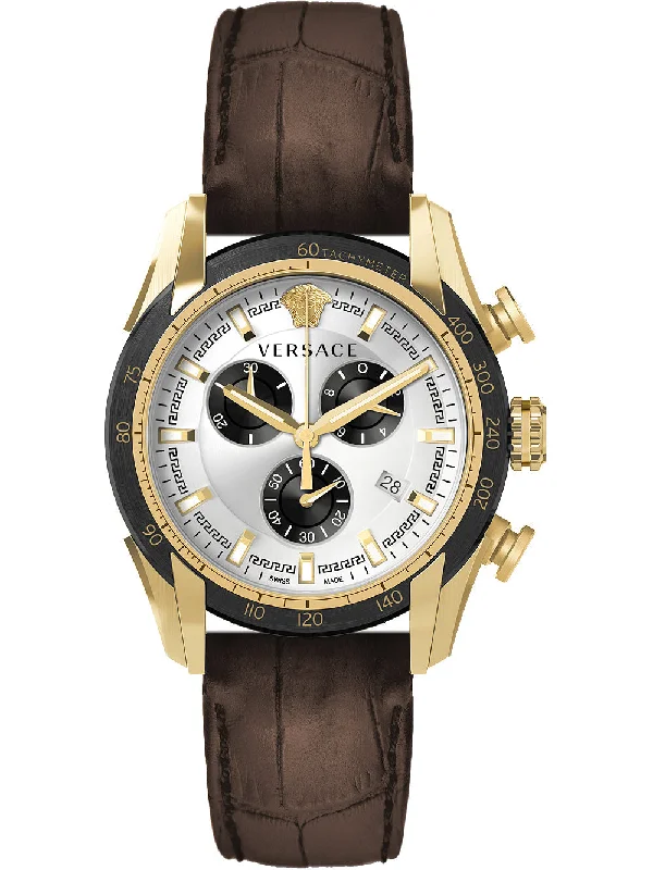 Men's Swiss Date Night Edition-Versace Men's Watch V-Ray 44mm Brown VE2I00221