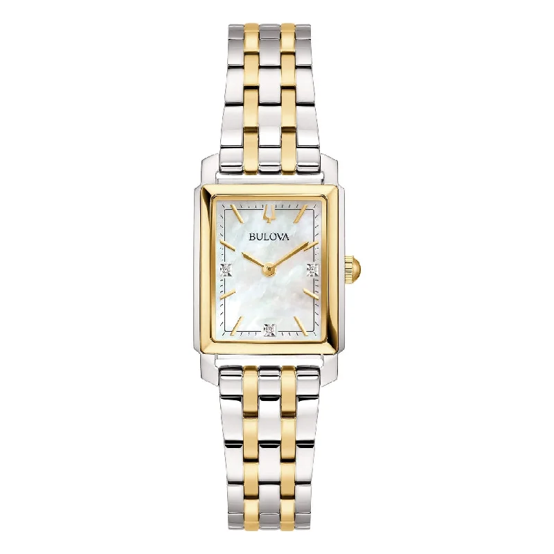 Women's Mechanical Watch International Brand Edition-Orologio Bulova 98P220 donna Sutton Tank acciaio bicolore Women's Mechanical Watch International Brand Edition-Orologio Bulova 98P220 donna Sutton Tank acciaio bicolore